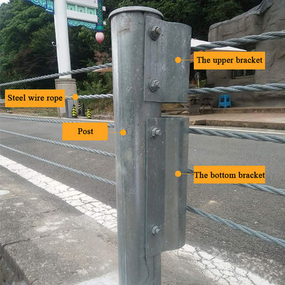 Barrera de cables de vigilancia de carreteras para la seguridad vial en recubrimiento de zinc y color personalizado