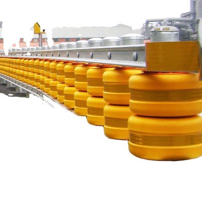 Barrera de rodillos amarilla recta para la seguridad de las barreras de protección de la carretera