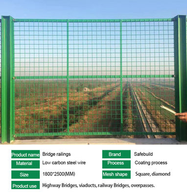 Cercas de malla de metal galvanizado con recubrimiento de polvo anti-brillo para carreteras en acero inoxidable