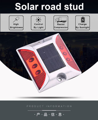 104*123*23 mm de aluminio reflector LED rojo con ojo de gato solar para zonas industriales