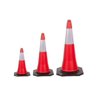 Alto nivel de visibilidad Cone de tráfico vial de PVC de color naranja Para las precauciones de seguridad vial
