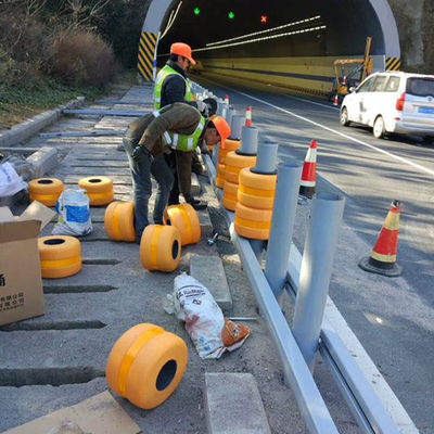 Barrera de rodillos de barandillas de protección de carreteras con y doble barriles de acero Q235 y certificado ISO