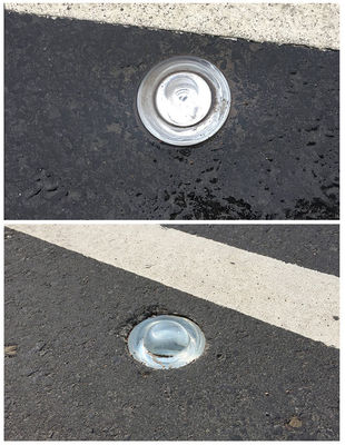 Puertas de vidrio con alto reflejo de pavimento Ojos de gato de vidrio Una combinación ganadora