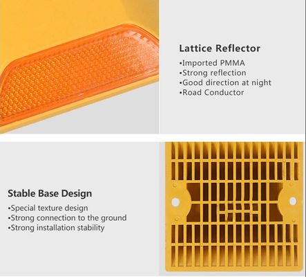 20 mm de altura impermeable de plástico ojo de gato reflector rodado para la construcción de carreteras