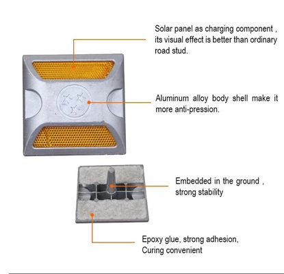 Seguridad vial luz intermitente de reflector solar para carretera