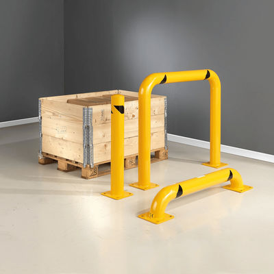 Protectores de columnas de barrera de colisión de seguridad vial con certificación CE amarilla para protección de bastidores