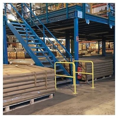 Protectores de columnas de barrera de colisión de seguridad vial con certificación CE amarilla para protección de bastidores