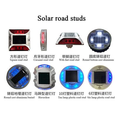 Signo de cone de carretera doble lado aleación de aluminio fundido reflejo luz LED solar rodado
